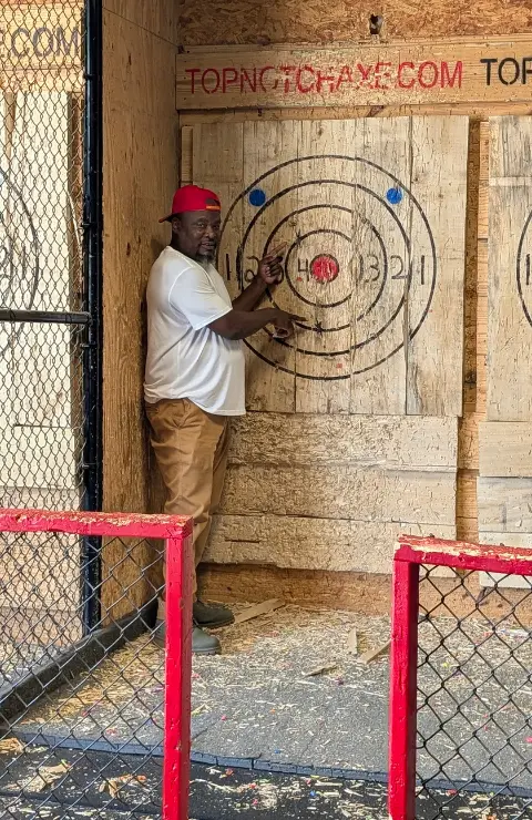 the huddle mens ministry axe throwing