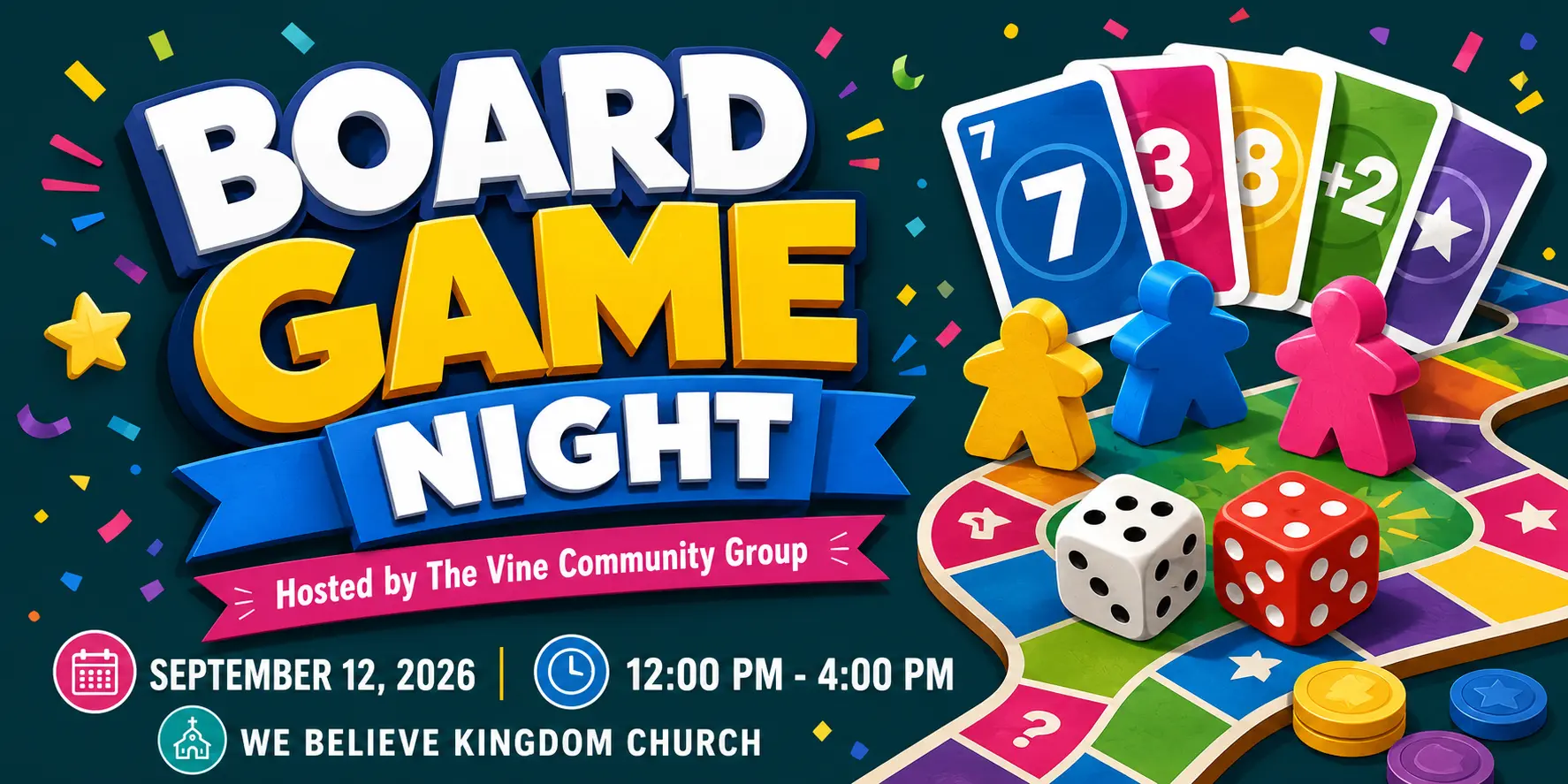 The Vine Game Night: Board Game Potluck Event Header